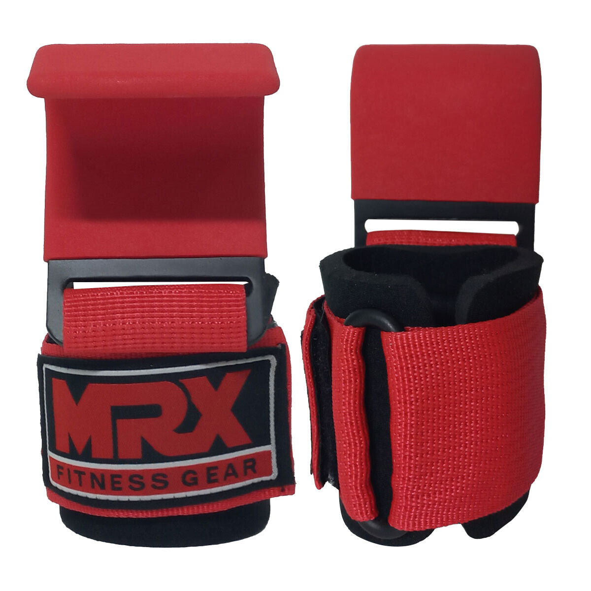 Weight Lifting Metal Hooks Gym Training Deadlift Wrist Support Grips Straps Wrap