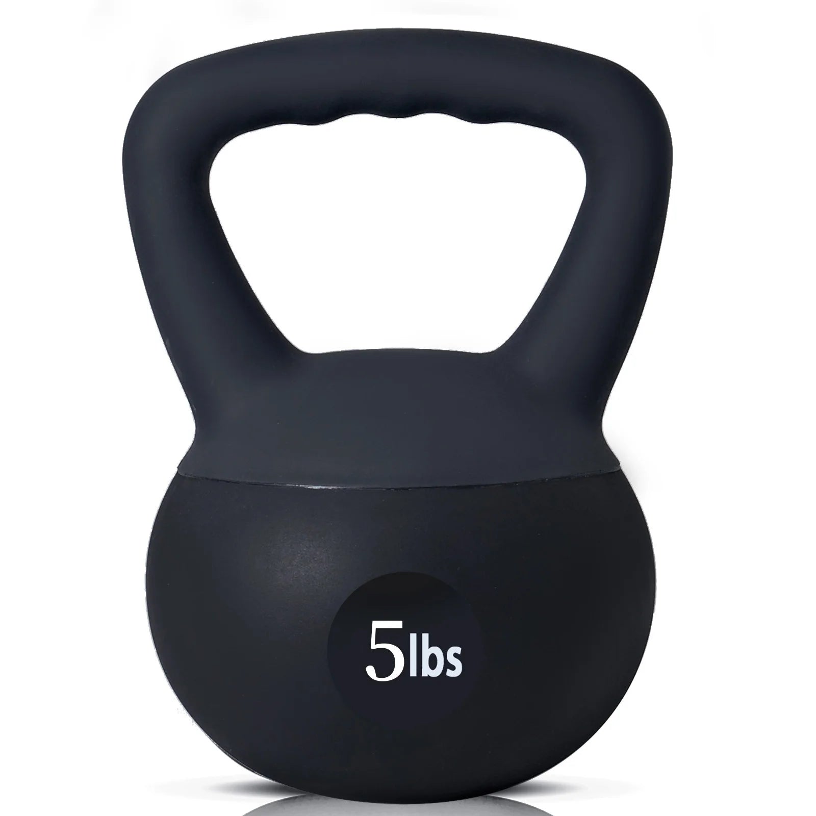 Soft Kettlebells,Iron Sand Filled Weights Strength Training Kettlebells,Shock-Proof Weights and Wide-Grip Handle,Fitness Soft Kettlebells for Women Men,Home Gym Kettlebells,Black,5Lbs