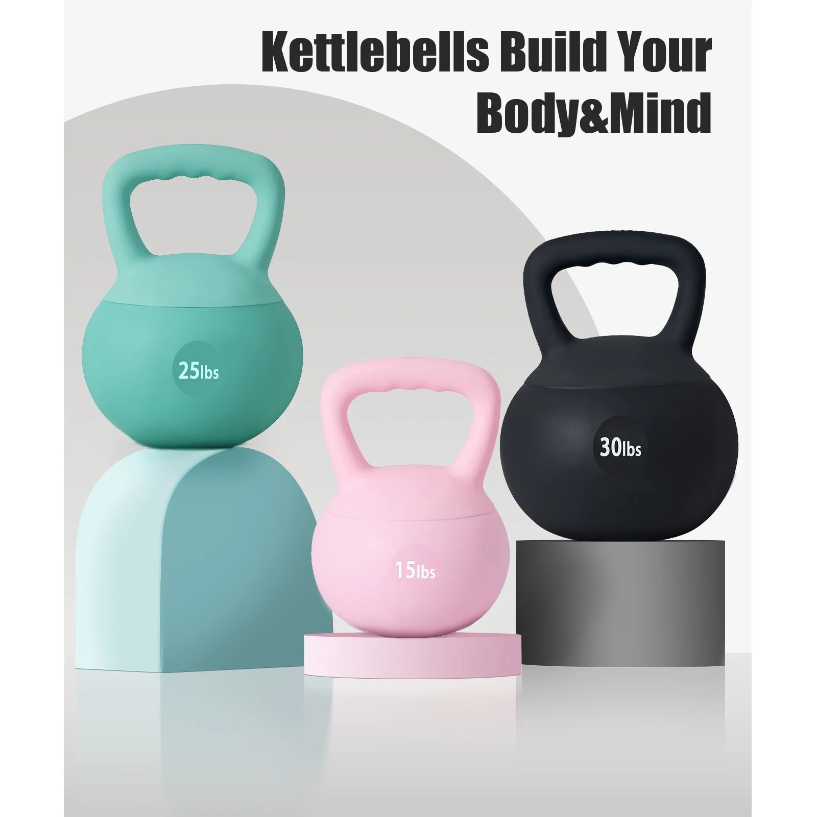 Soft Kettlebells,Iron Sand Filled Weights Strength Training Kettlebells,Shock-Proof Weights and Wide-Grip Handle,Fitness Soft Kettlebells for Women Men,Home Gym Kettlebells,Black,5Lbs