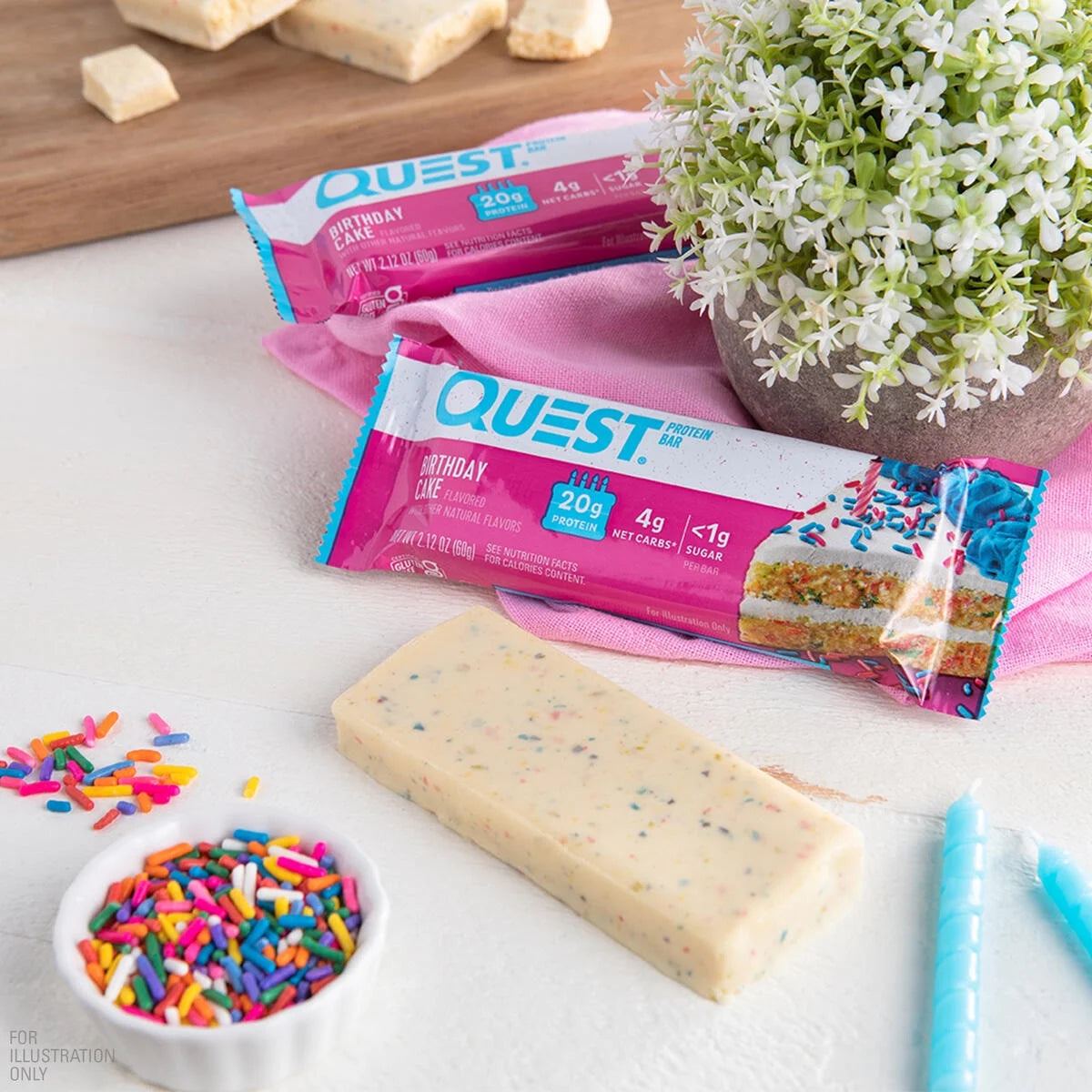 Quest Protein Bar, Birthday Cake Flavor, 21G Protein, Gluten-Free, 12 Count