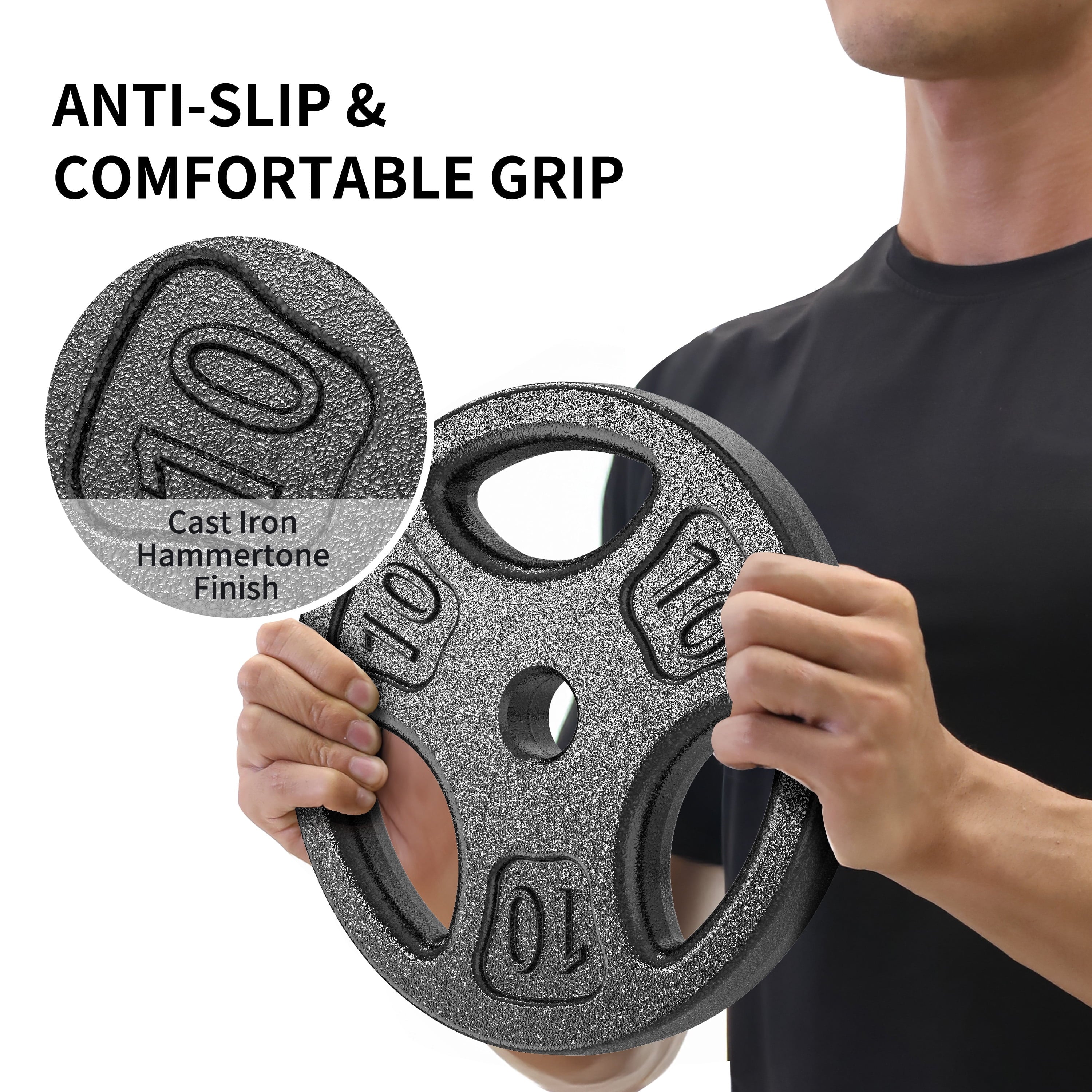 100LB Black Cast Iron Standard Weight Plate Sets, Used as Both Dumbbell and Barbell