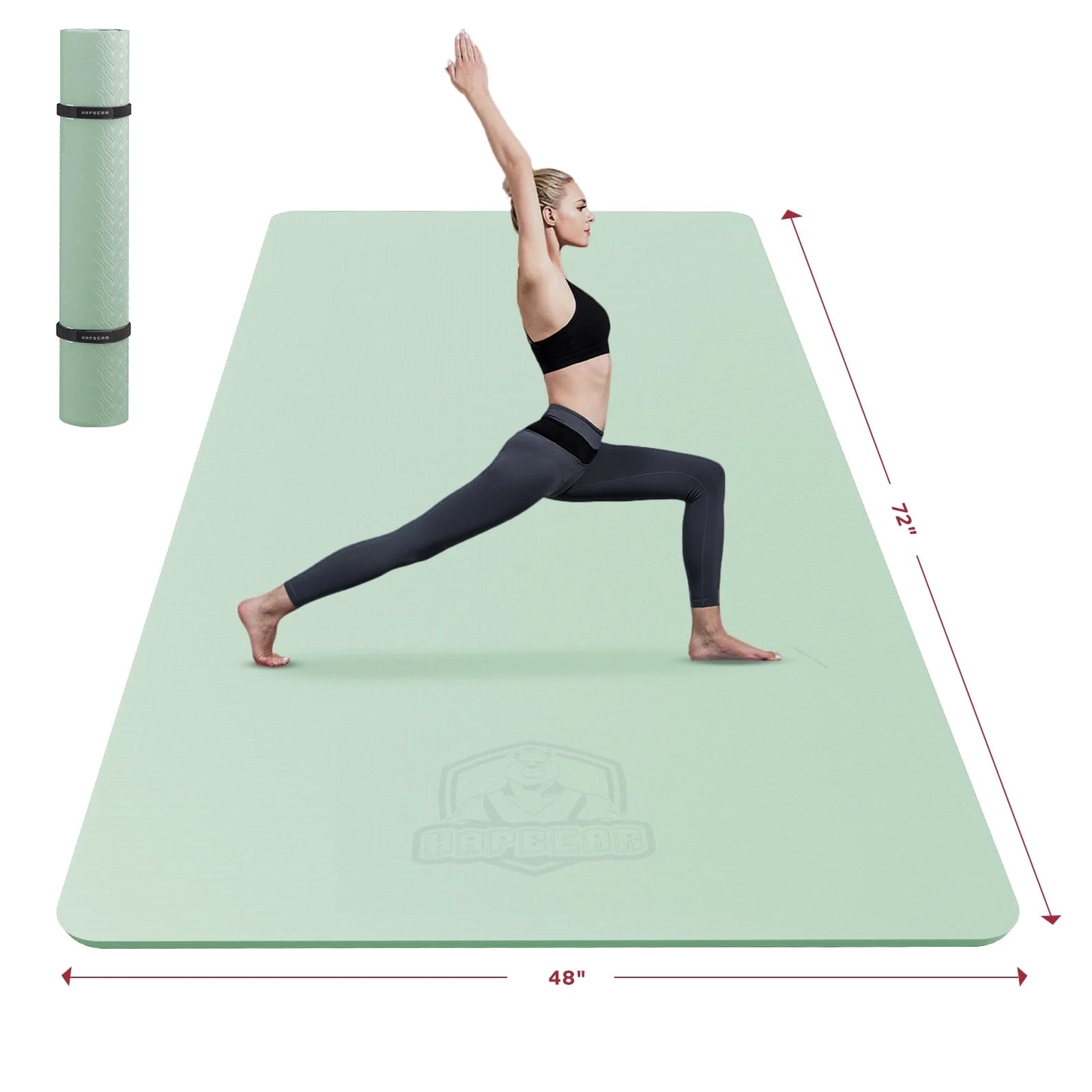 Extra Large Non-Slip Yoga Mat (6' X 4' X 0.25") - Thick & Durable Exercise Mat for Yoga, Pilates, Stretching & Home Workouts - Eco-Friendly, Perfect for Barefoot Meditation