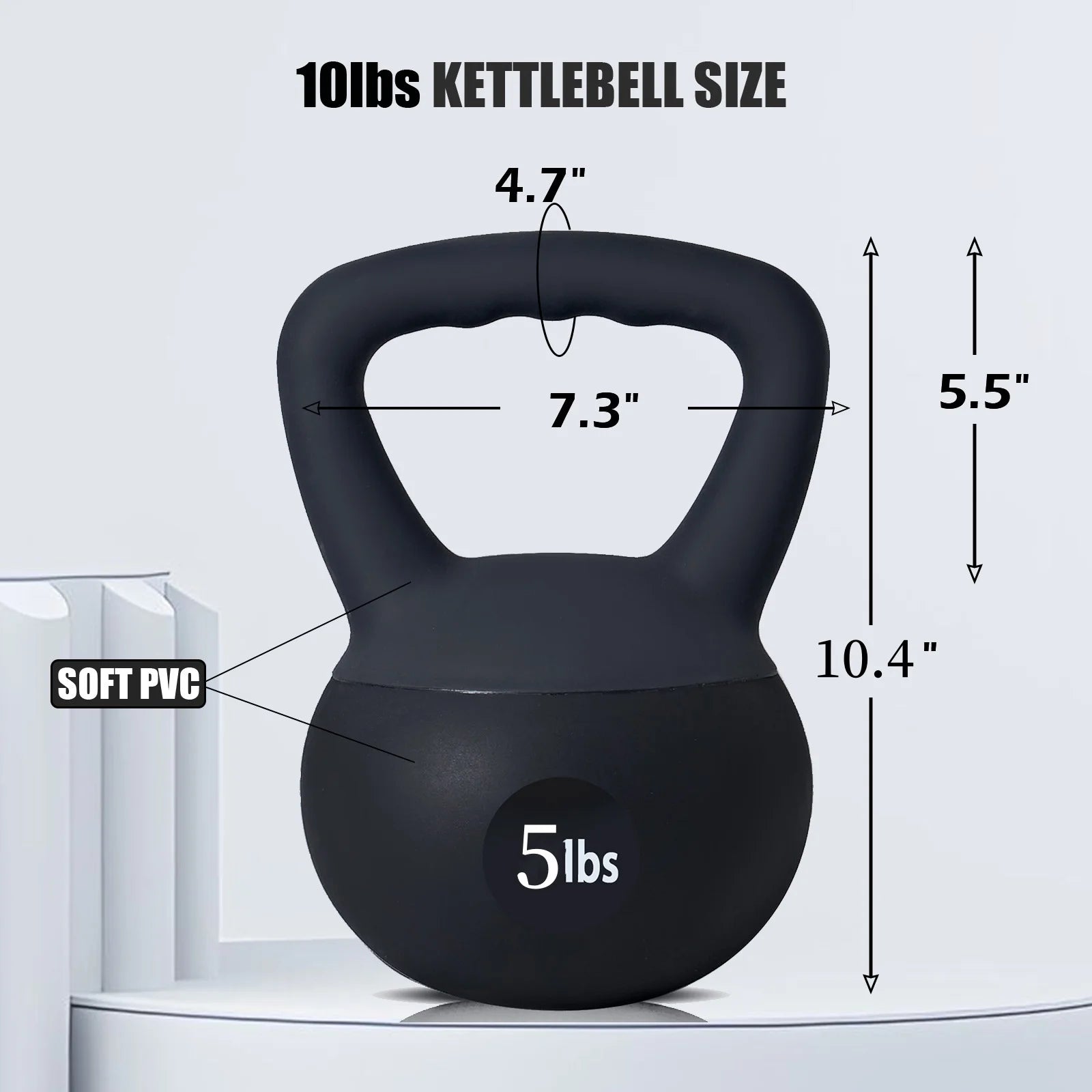 Soft Kettlebells,Iron Sand Filled Weights Strength Training Kettlebells,Shock-Proof Weights and Wide-Grip Handle,Fitness Soft Kettlebells for Women Men,Home Gym Kettlebells,Black,5Lbs
