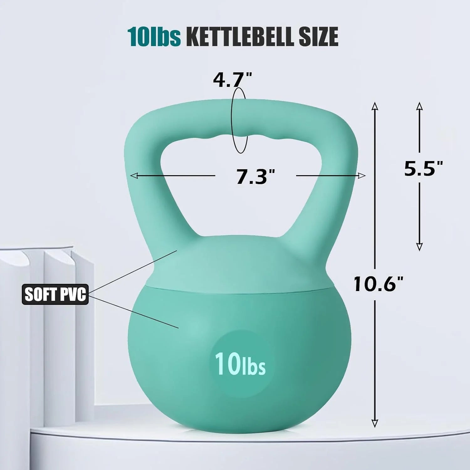 Soft Kettlebells,Iron Sand Filled Weights Strength Training Kettlebells,Shock-Proof Weights and Wide-Grip Handle,Fitness Soft Kettlebells for Women Men,Home Gym Kettlebells,Green,10Lbs