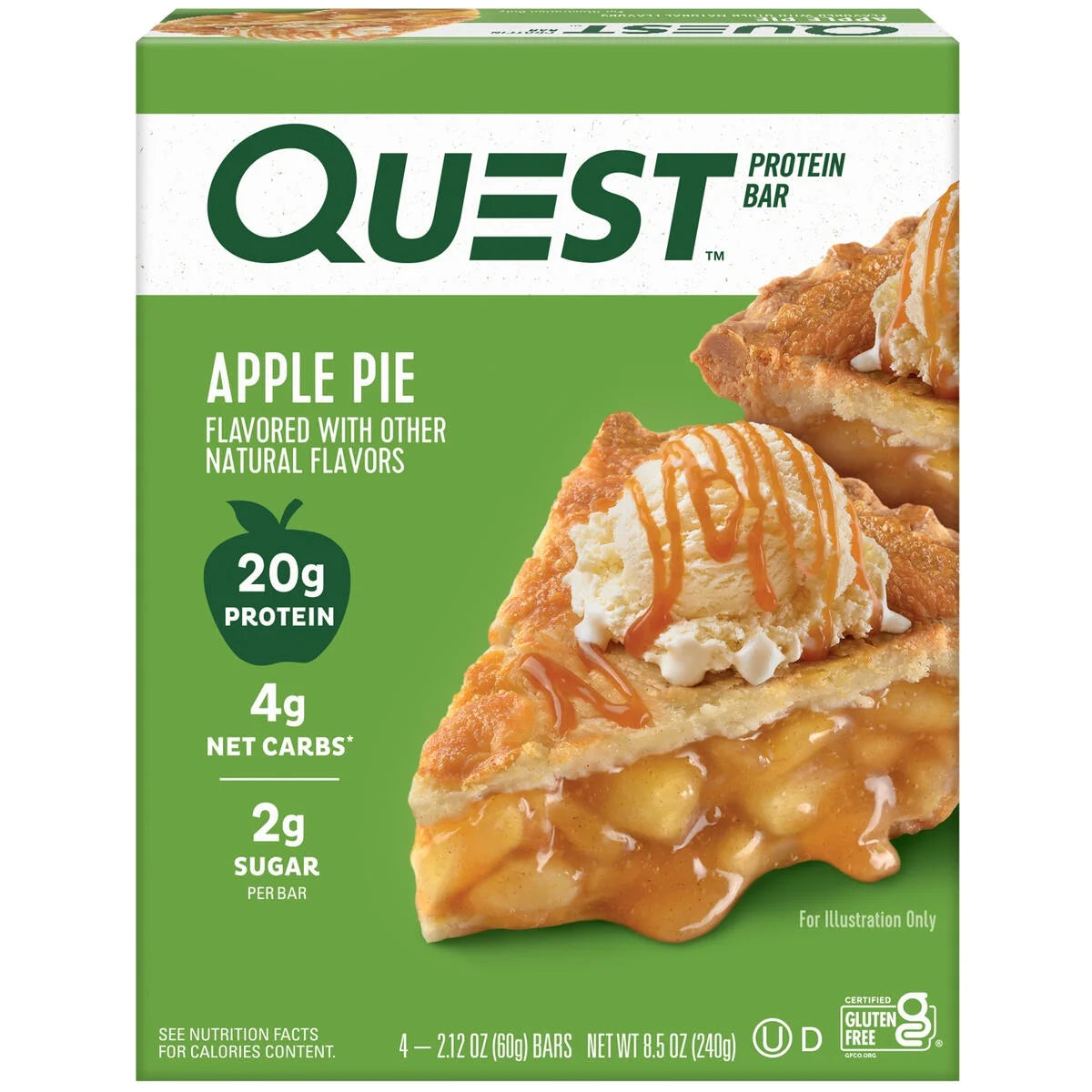 Quest Protein Bar, Apple Pie Flavored, 20G Protein , 4 Count