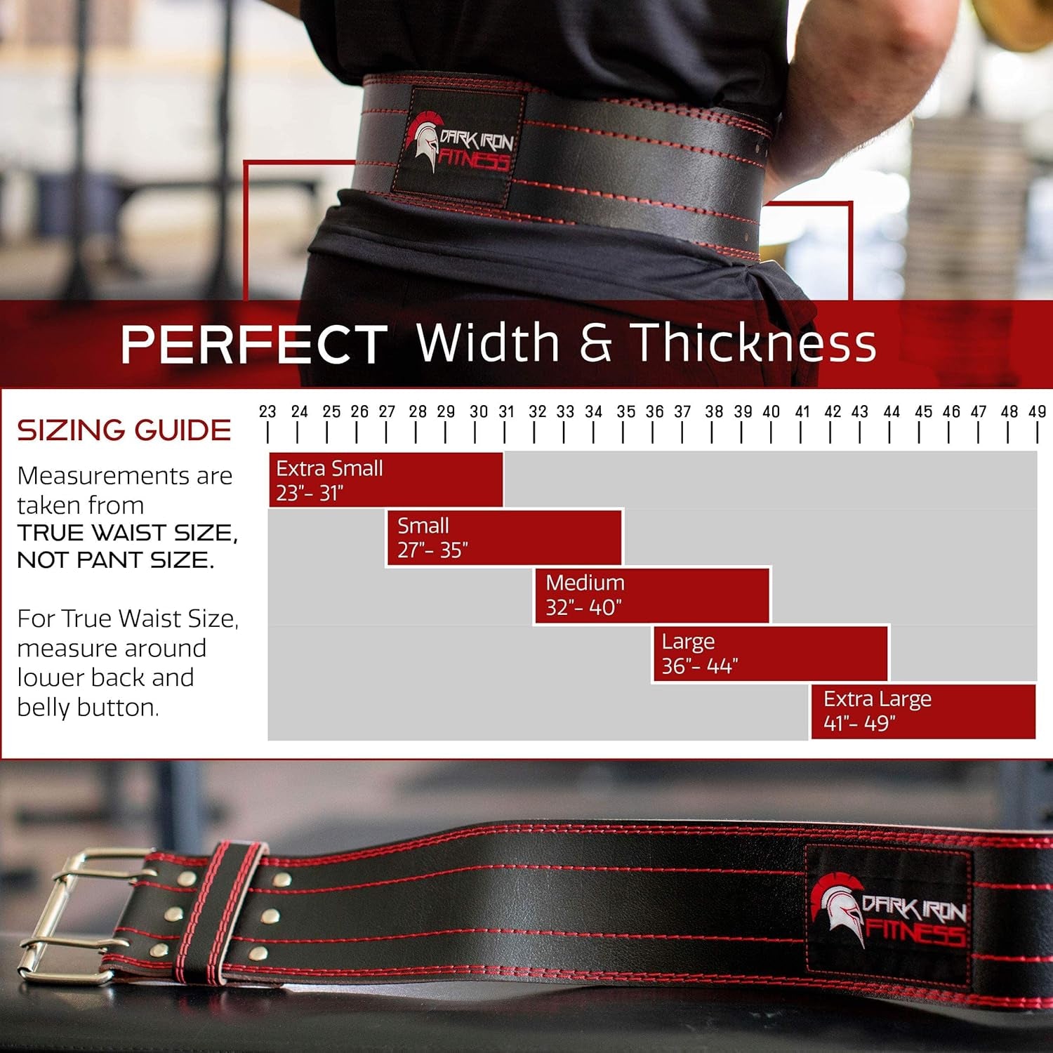 Weight Lifting Belt for Powerlifting Deadlift Training, Premium Leather for Core Support Gym Strength Workout