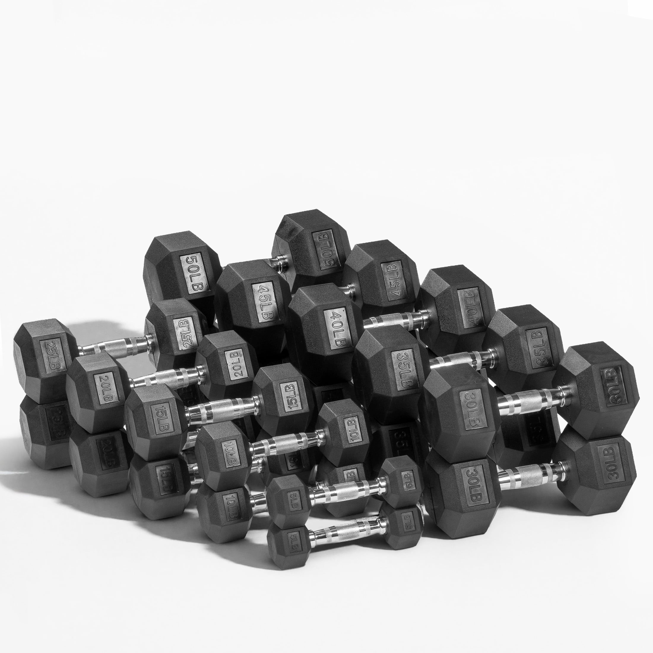 35 LB Rubber Hex Dumbbell – Anti-Roll Grip for Strength Training, Home Gym & Full-Body Workouts