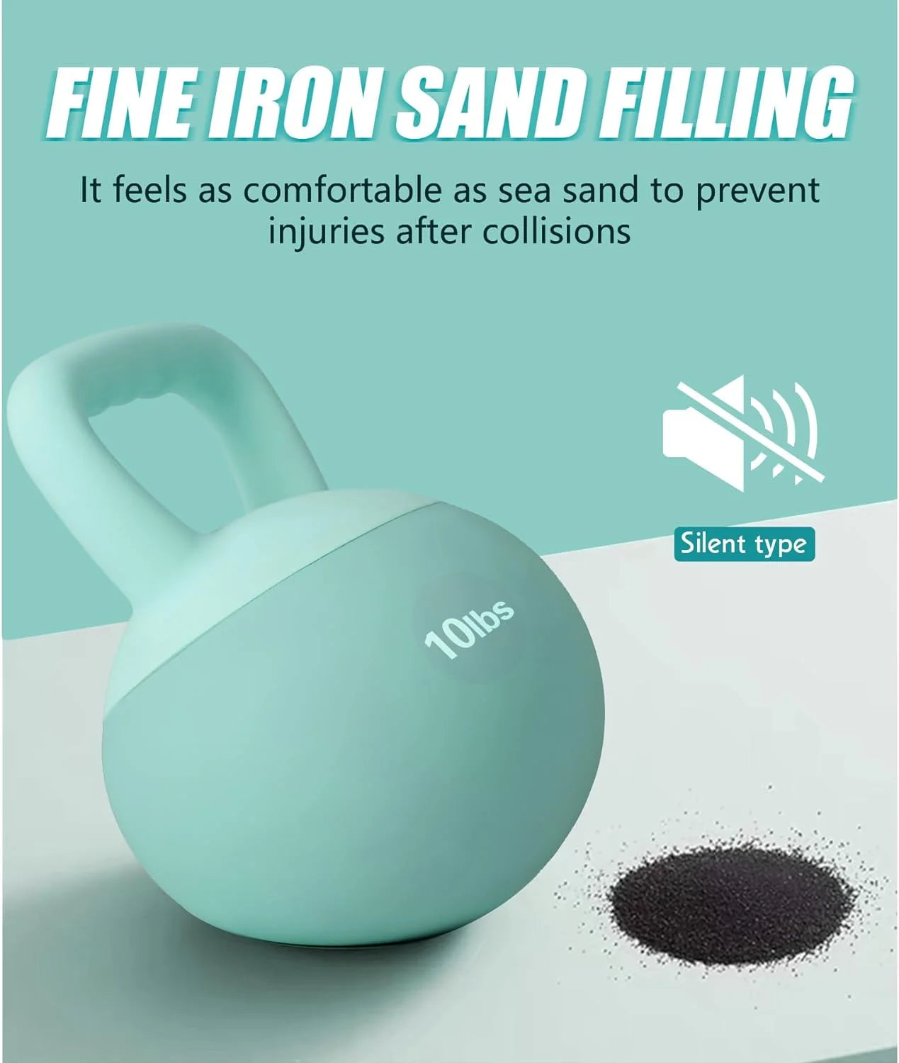 Soft Kettlebells,Iron Sand Filled Weights Strength Training Kettlebells,Shock-Proof Weights and Wide-Grip Handle,Fitness Soft Kettlebells for Women Men,Home Gym Kettlebells,Green,10Lbs