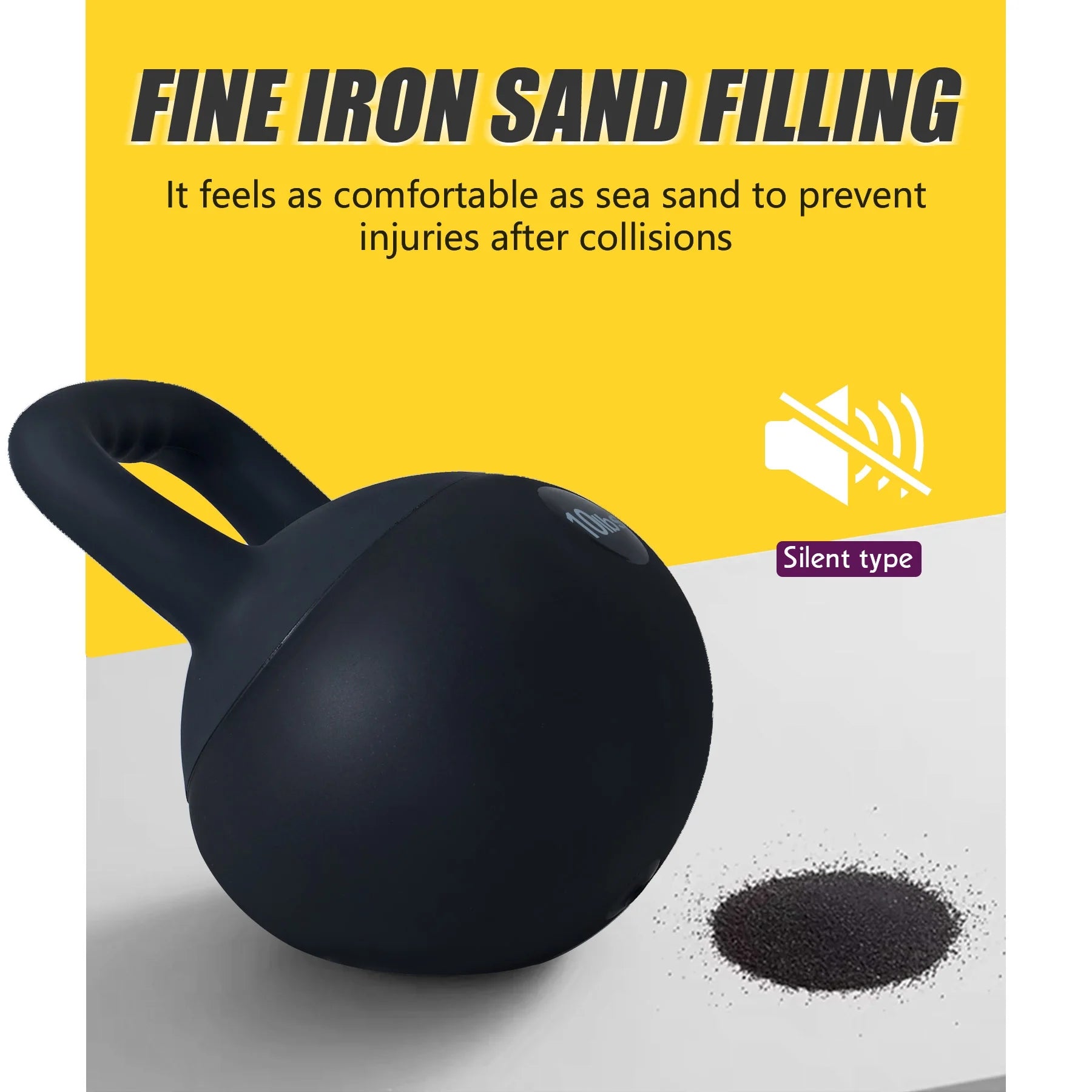 Soft Kettlebells,Iron Sand Filled Weights Strength Training Kettlebells,Shock-Proof Weights and Wide-Grip Handle,Fitness Soft Kettlebells for Women Men,Home Gym Kettlebells,Black,5Lbs
