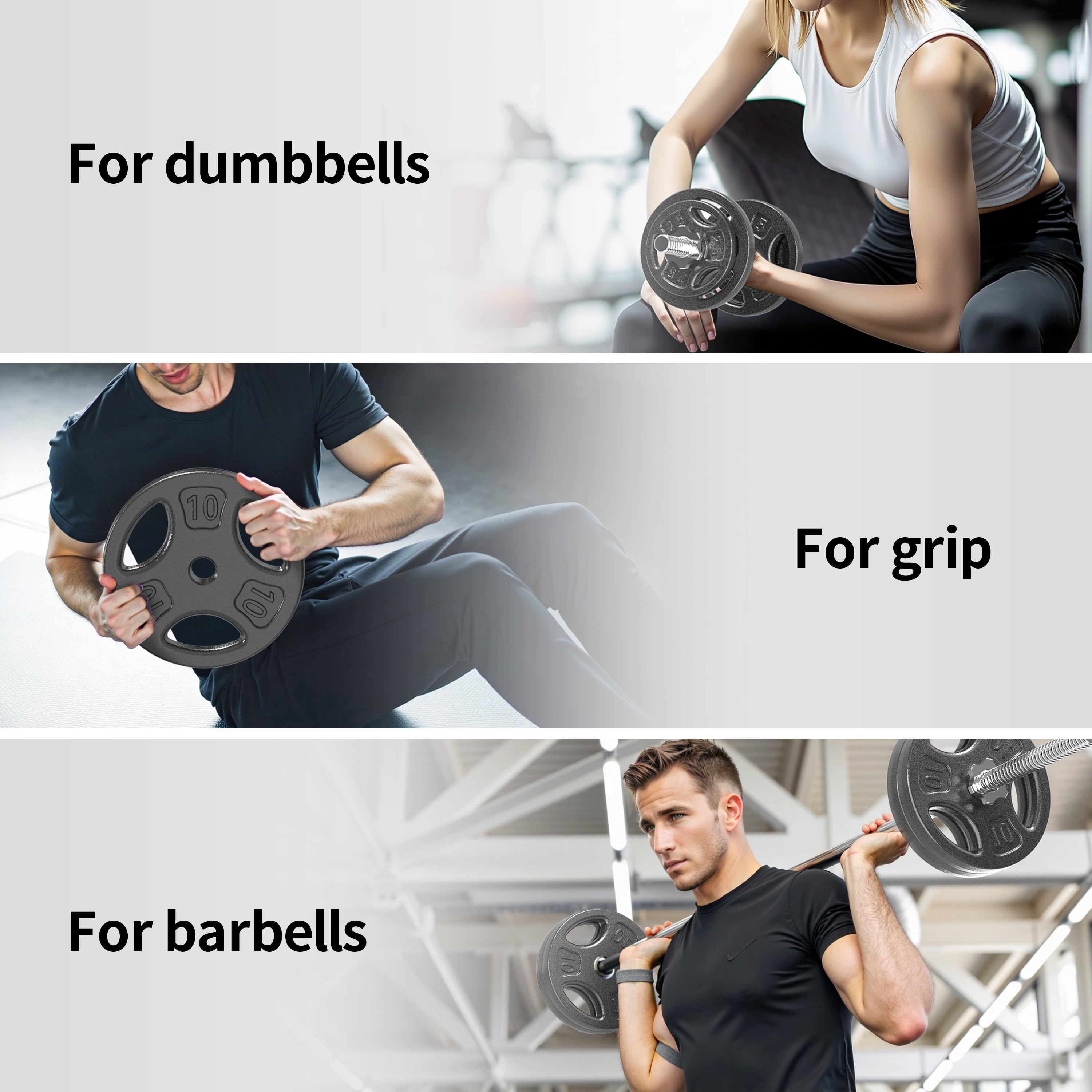 100LB Black Cast Iron Standard Weight Plate Sets, Used as Both Dumbbell and Barbell