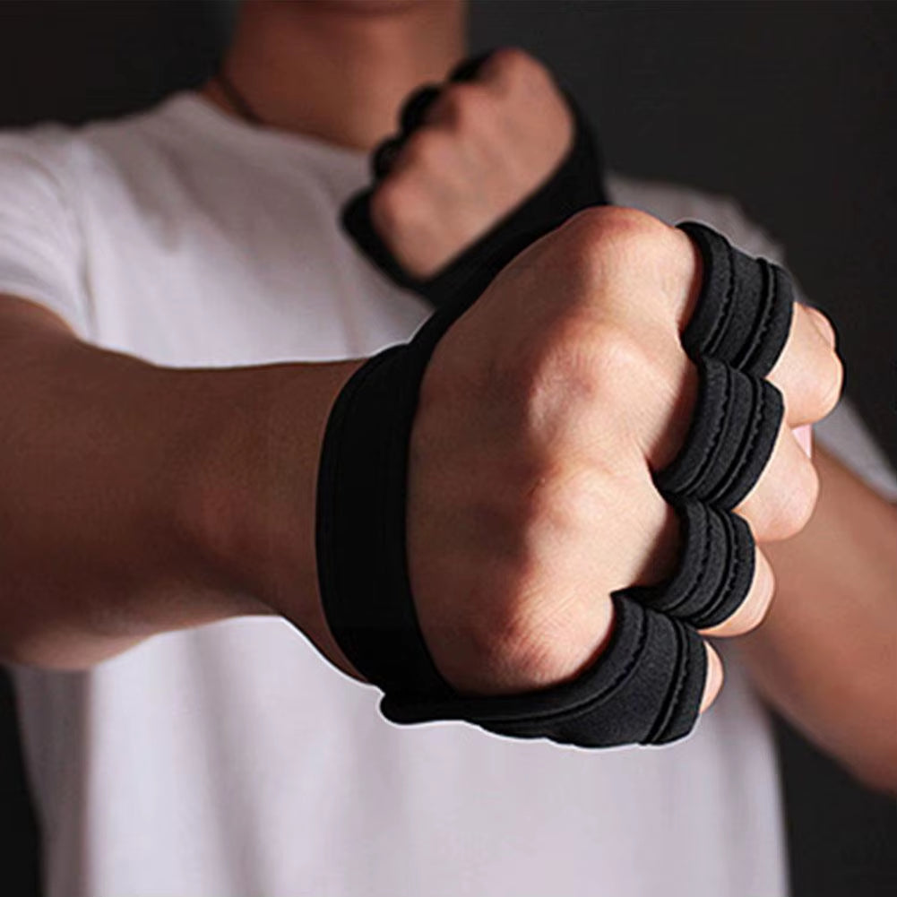 Women Hand Wrist Palm Protector Gloves Gym Fitness Heavy Glove Gloves Half Non-Slip Wrist Finger Weightlifting Sport Support
