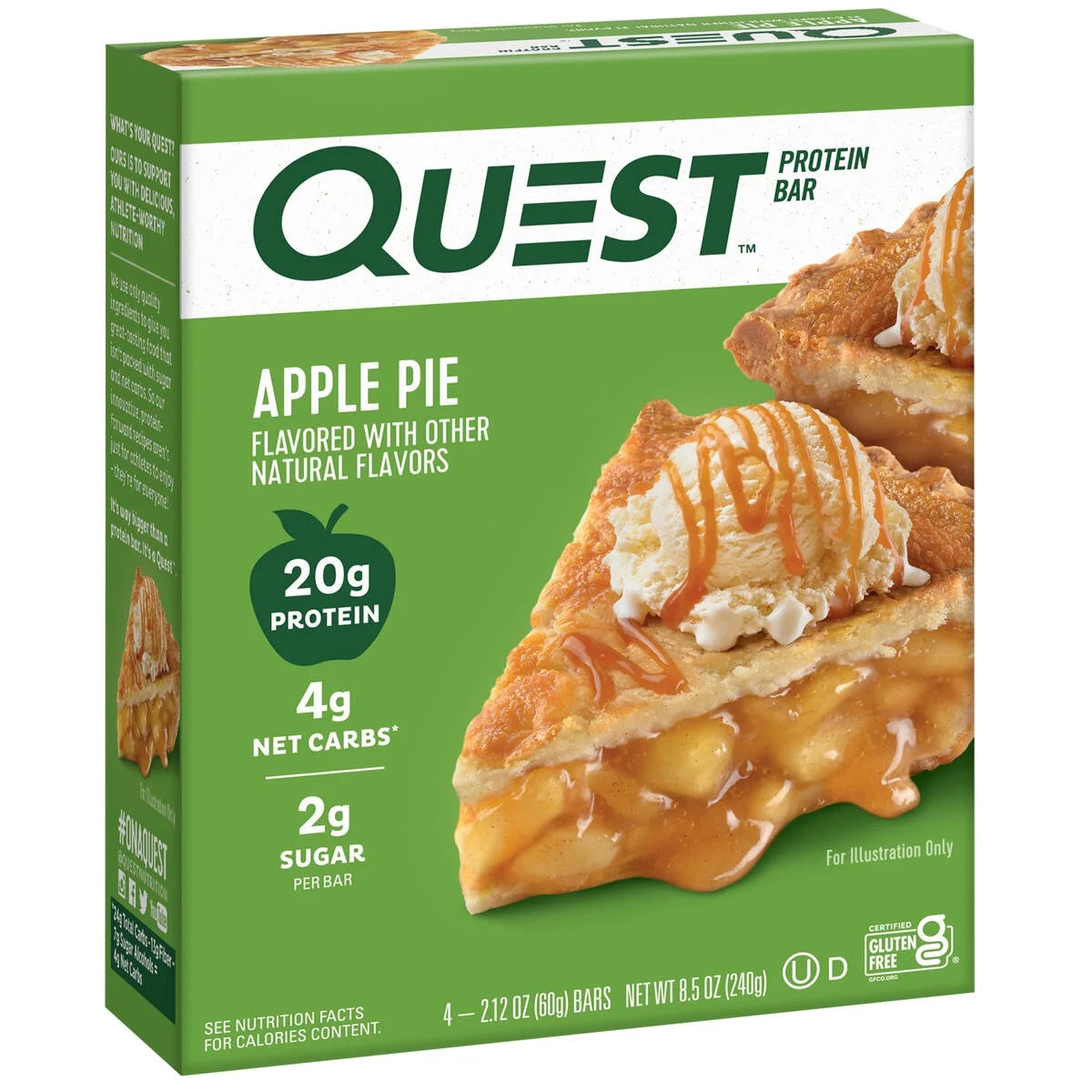 Quest Protein Bar, Apple Pie Flavored, 20G Protein , 4 Count