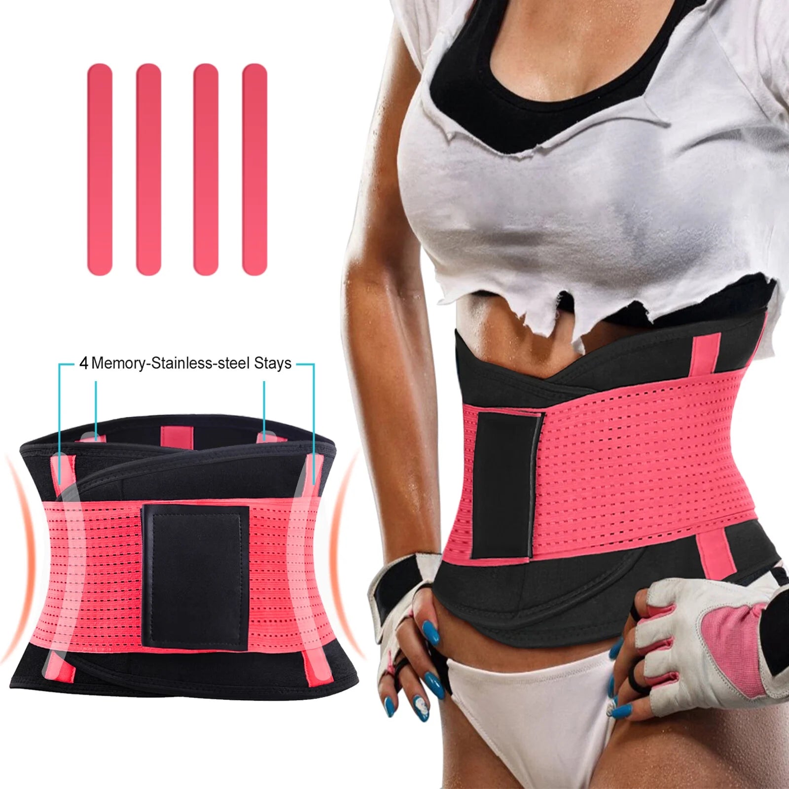Womens Back Brace for Lower Pain Relief & Herniated Disc Sciatica,Back Support Belt for Lifting at Work Scoliosis,Pink,S