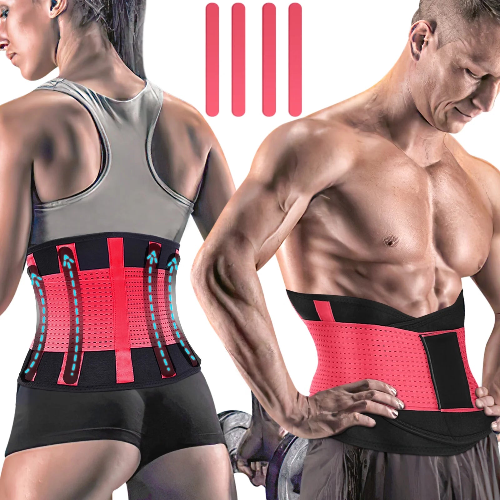Womens Back Brace for Lower Pain Relief & Herniated Disc Sciatica,Back Support Belt for Lifting at Work Scoliosis,Pink,S