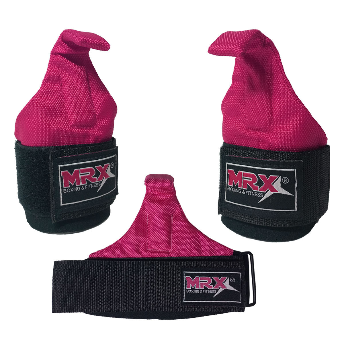 Weight Lifting Metal Hooks Gym Training Deadlift Wrist Support Grips Straps Wrap