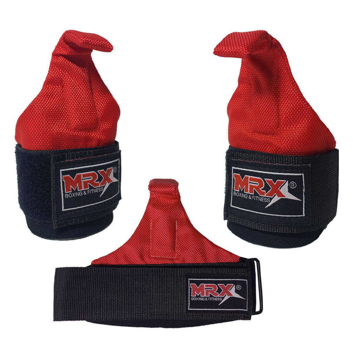 Weight Lifting Metal Hooks Gym Training Deadlift Wrist Support Grips Straps Wrap