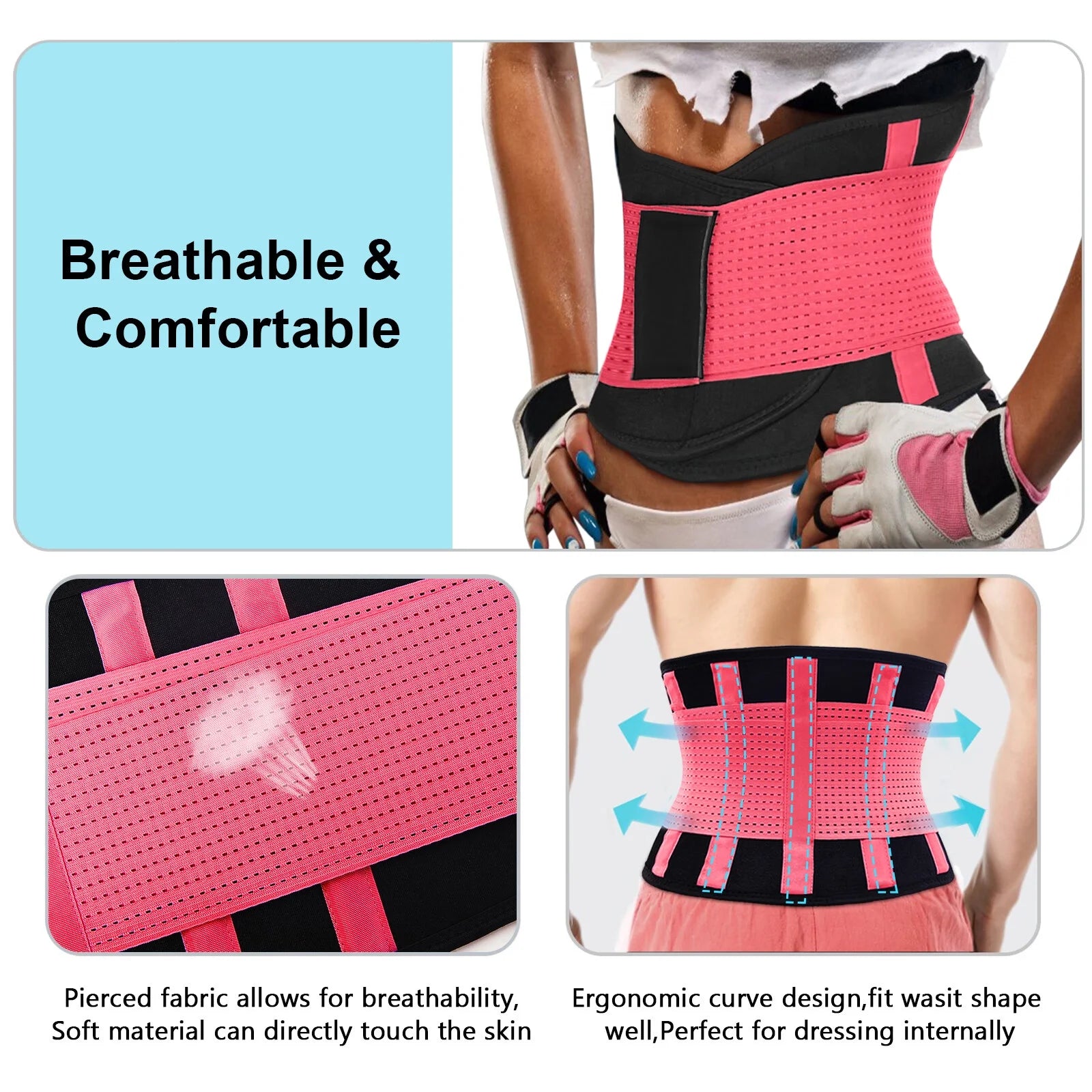 Womens Back Brace for Lower Pain Relief & Herniated Disc Sciatica,Back Support Belt for Lifting at Work Scoliosis,Pink,S