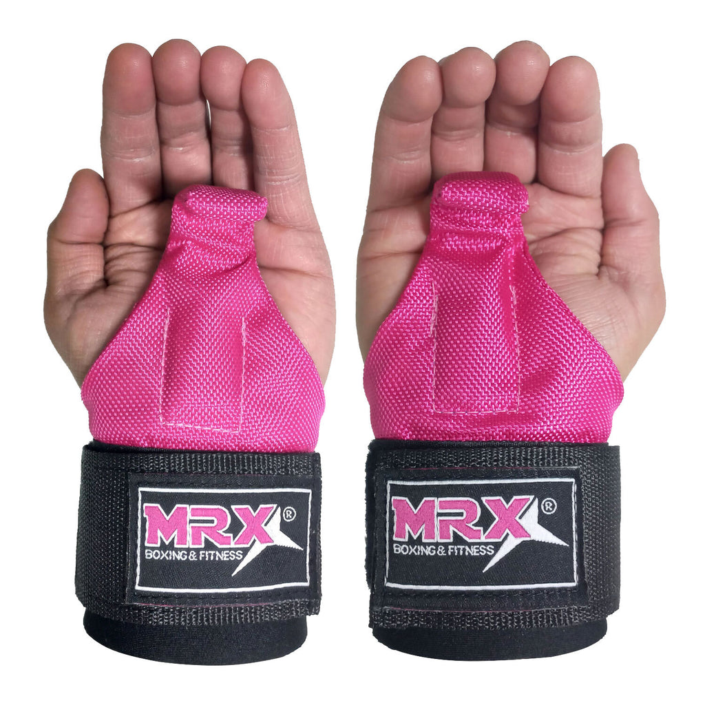 Weight Lifting Metal Hooks Gym Training Deadlift Wrist Support Grips Straps Wrap