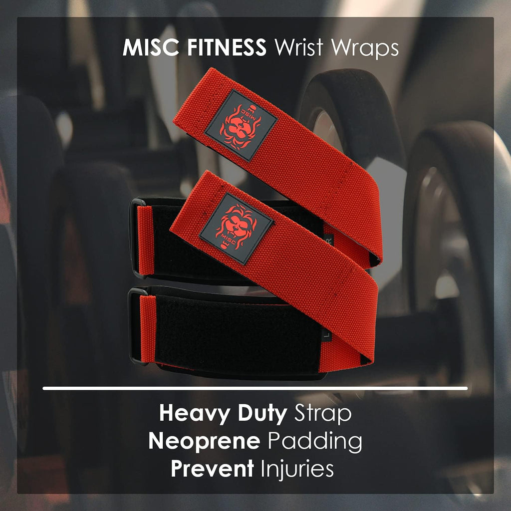 Fitness Wrist Wraps - Lifting Support Compression and Stabilization for Powerlifting Weightlifting Crossfit - Custom Fit Adjustable Fixing Tape Extra Wide Strap with Steel Buckle