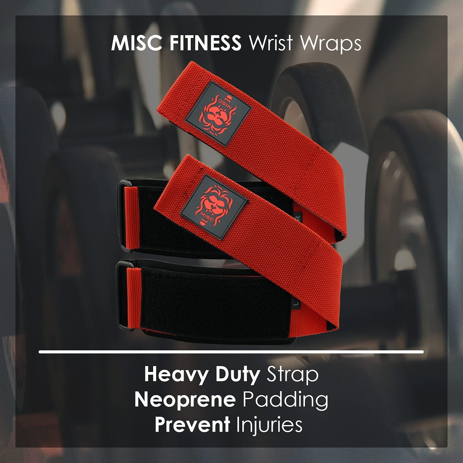 Fitness Wrist Wraps - Lifting Support Compression and Stabilization for Powerlifting Weightlifting Crossfit - Custom Fit Adjustable Fixing Tape Extra Wide Strap with Steel Buckle