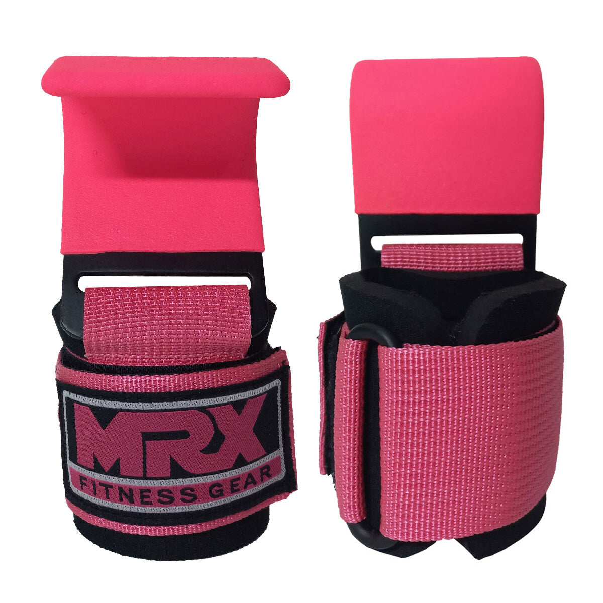 Weight Lifting Metal Hooks Gym Training Deadlift Wrist Support Grips Straps Wrap